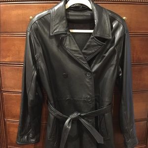 Coach leather double breasted coat Size XS